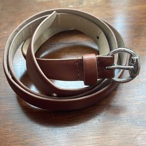 Banana Republic brown leather belt with silver tone buckle L